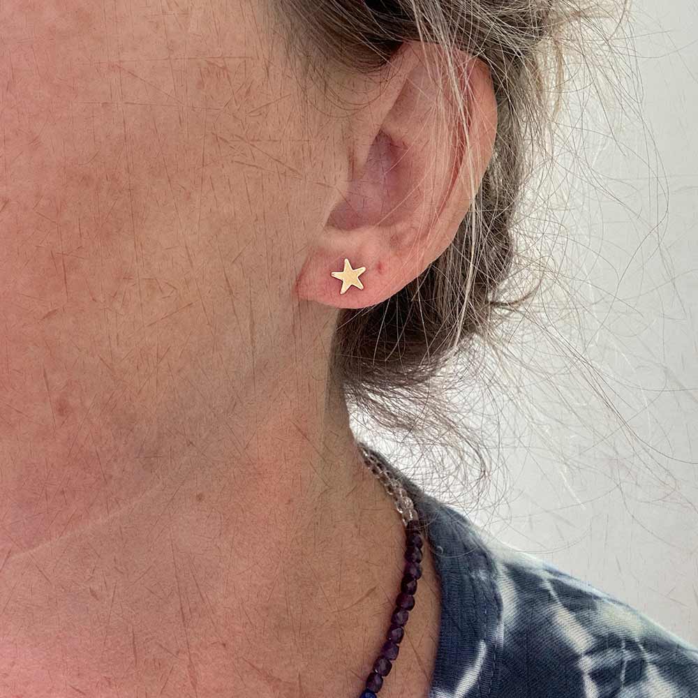 alt="Gold-Filled Tiny Star Stud Earrings"