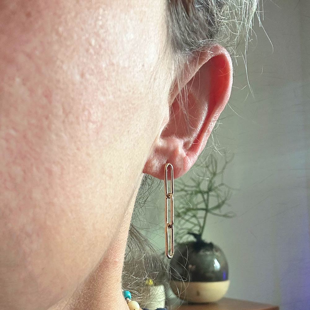 alt="Gold-Filled Paperclip Earrings"