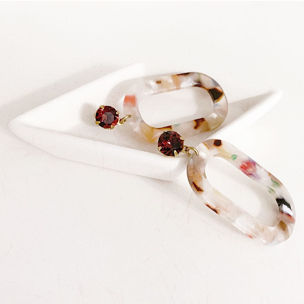alt="E.B. Jewelry Studio Women's Handcrafted Red Swarovski Crystal Garden Party Lightweight Maya Dangle Earrings"