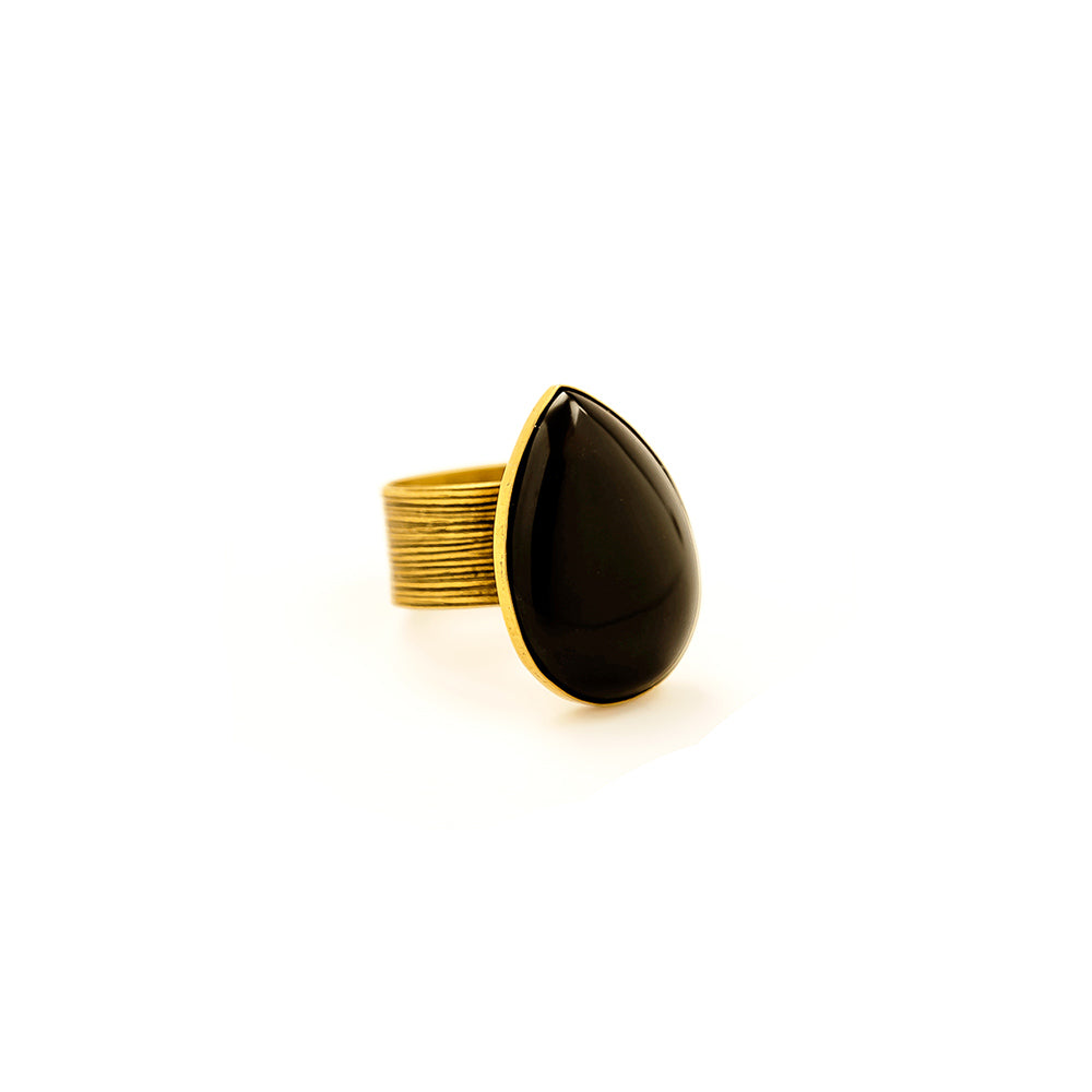 alt="Black Onyx Adjustable Cocktail Ring"