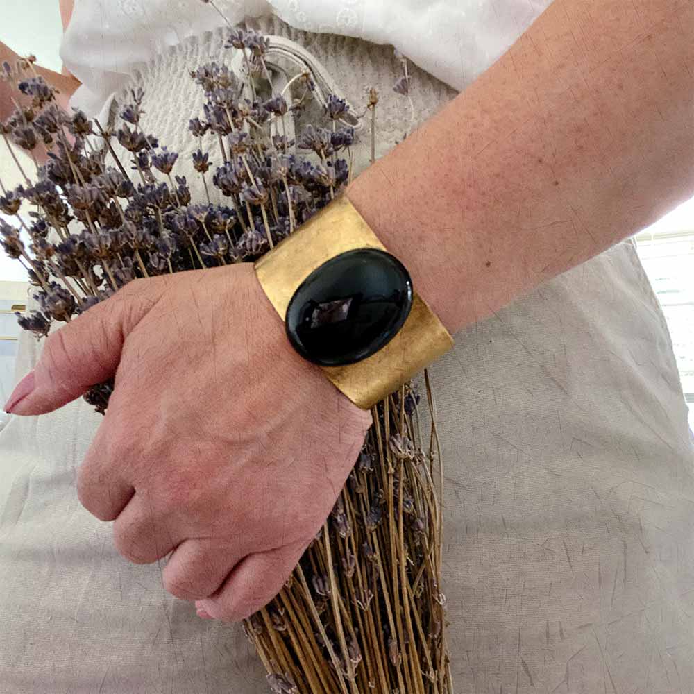 Black Onyx Cuff Bracelet Bronx – Jewelry Studio