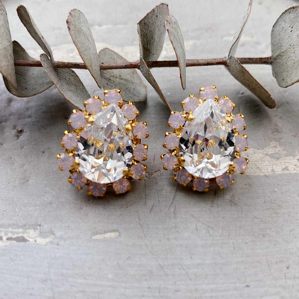 alt="Crystal Bridesmaid Stud Earrings"